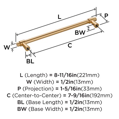 Champagne Bronze 7-9/16 Inch Modern Bar Cabinet Pull