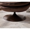 Velvet Swivel Leisure Lounge Chair with Ottoman, Tufted Design, Thickened Foam Cushion and Sturdy Metal Base - 3 of 4