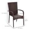 NicBex Outdoor Dining Chairs Set of 2 Patio PE Rattan Wicker Chairs with Backrest and Removable Cushions for Patio - 3 of 4