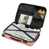 Karl Home 4 Piece Luggage Sets, 16 inch 20 inch 24 inch 28 inch ABS Durable Suitcase Sets Double Wheels TSA Lock Pink - 3 of 4