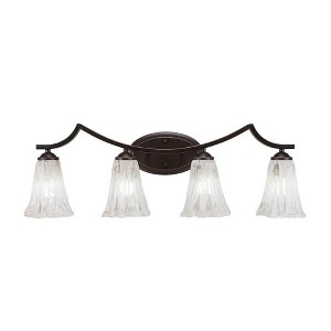 Toltec Lighting Zilo 4 - Light Vanity in  Dark Granite with 5.5" Fluted Italian Ice Shade - 1 of 1