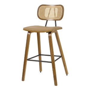 Bekrvio 26'' Counter Height Bar Stools, PU Leather Upholstered - 1 of 4