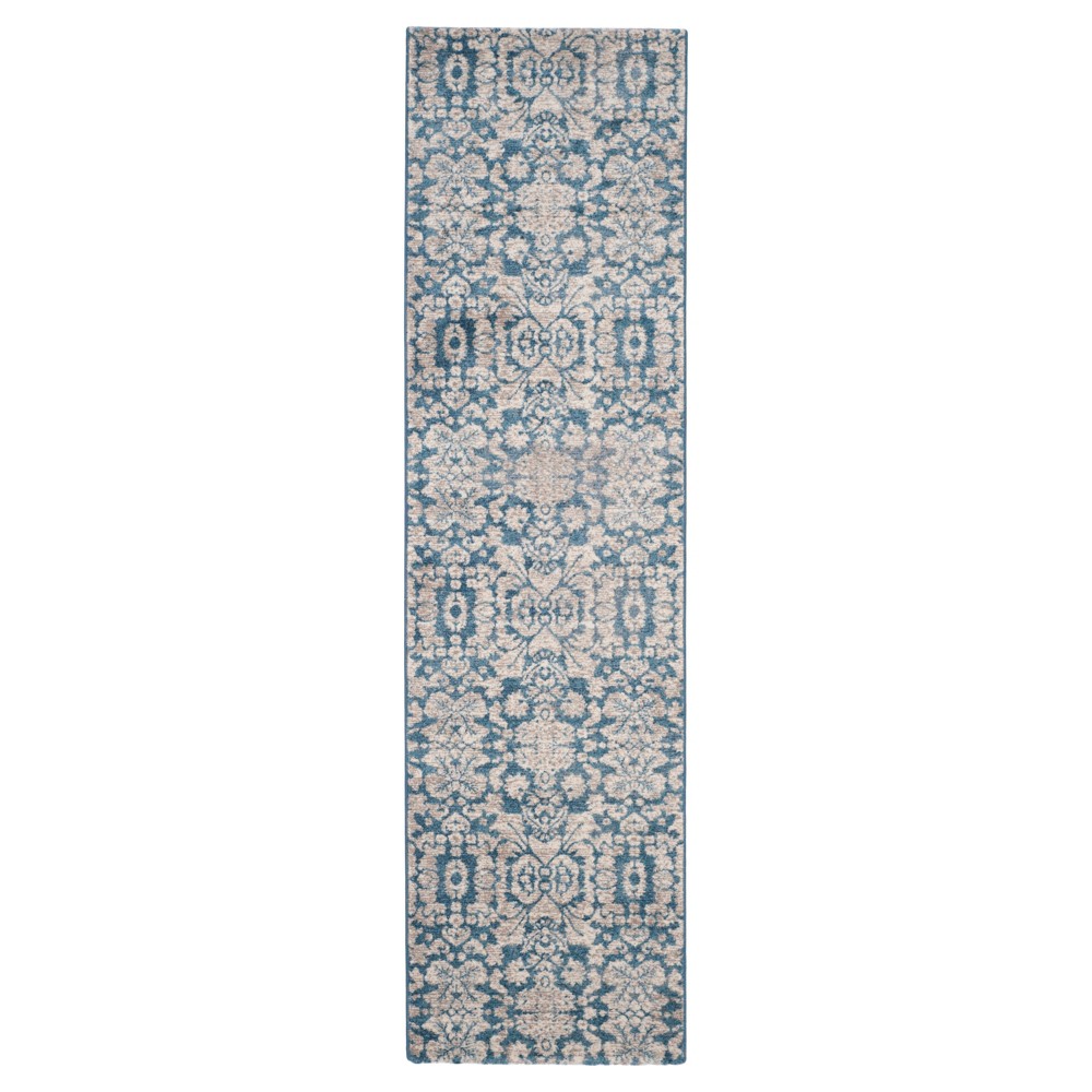 2'2inx8' Runner Blue/Beige Abstract Loomed - Safavieh