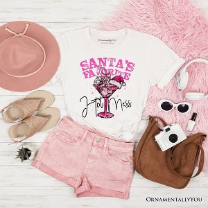 Santa’s Favorite Hot Mess T‑Shirt, Pink Martini Retro Disco Christmas Tee | OrnamentallyYou - 1 of 4