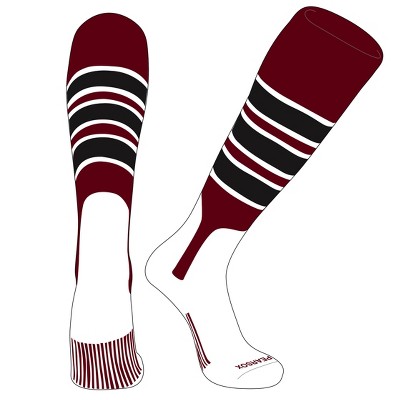PEAR SOX OTC Baseball Softball Stirrup Socks (C, 7in) Cardinal, White, Black