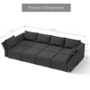 Ainfox 6-Seat Sofa And 2 Ottoman Sofa Dark Grey - 2 of 4
