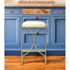HomeRoots 24" Off White And Gold Faux Leather And Iron Backless Counter Height Bar Chair - 2 of 4
