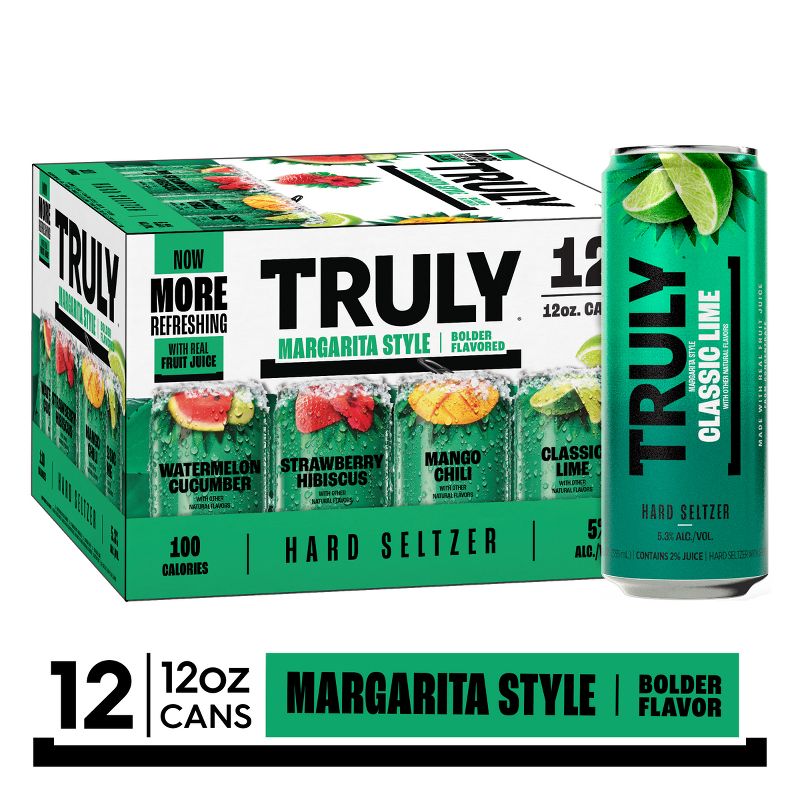 Truly Hard Seltzer Margarita Style Mix Pack - 12pk/12 fl oz Cans, 4 of 12