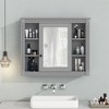Dronkon Wall Mounted Bathroom Mirror Cabinet with 6 Open Shelves, Modern Medicine Storage Cabinet with Mirror - 3 of 4
