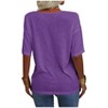 Imily Bela Women's Casual V Neck Half Sleeve Oversized T Shirt Solid Color Basic Top - 4 of 4