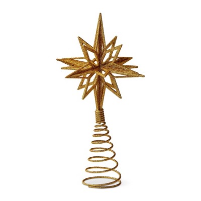 TAG Starlight Gold Tree Topper 12.6 Inch Holiday Decor for Christmas Polyresin Dust Clean