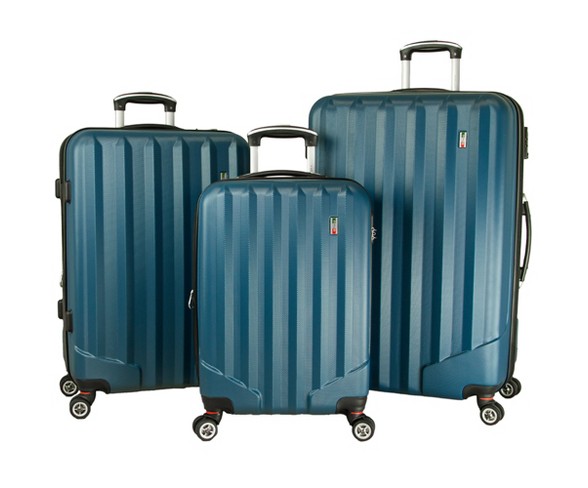 Villagio Radiance 3pc Hardside Spinner Luggage Set - Navy