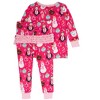 RuffleButts SoftSnooze Toddler Girls Holiday Ruffle Long Sleeve Pajama Set - 2 of 2