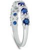 Pompeii3 1 1/2 Ct Blue Sapphire & Diamond Wedding Ring 14k White Gold - 2 of 4