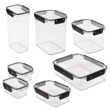 SharpChef 7Pc Airtight Food Storage Container with Easy locking lids, Date Indicator, Leakproof, Kitchen Pantry Organization and Storage, BPA-Free