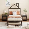 Full/Twin Size Metal Platform Bed Frame with Trundle Bed/ Drawers, House-Shaped Headboard Design 4S -ModernLuxe - 4 of 4