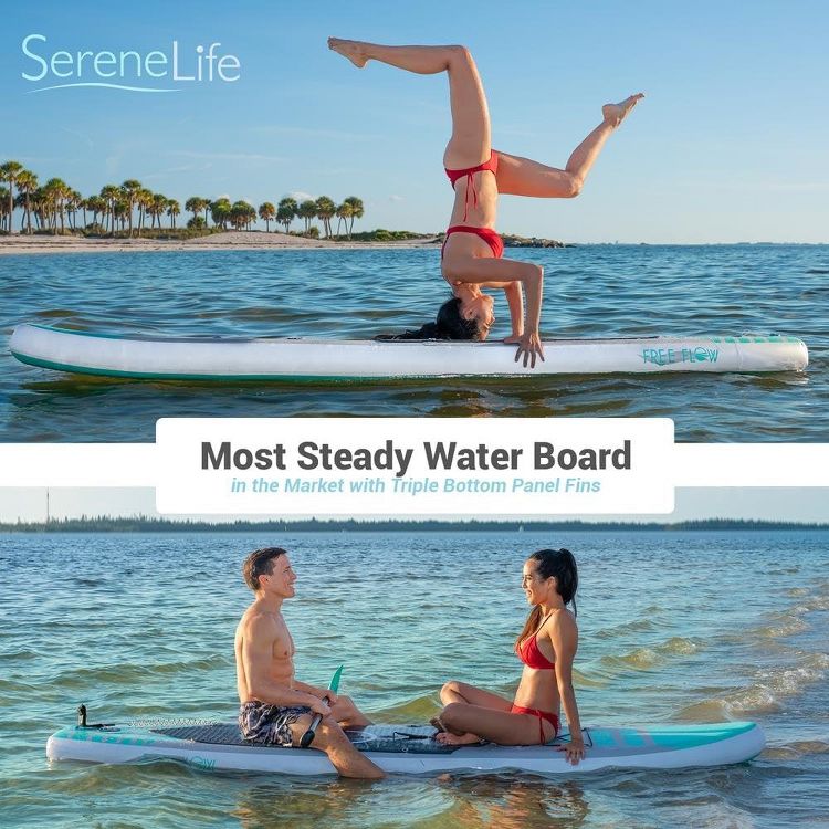 SereneLife Inflatable Stand Up Paddle Board, 6 of 8
