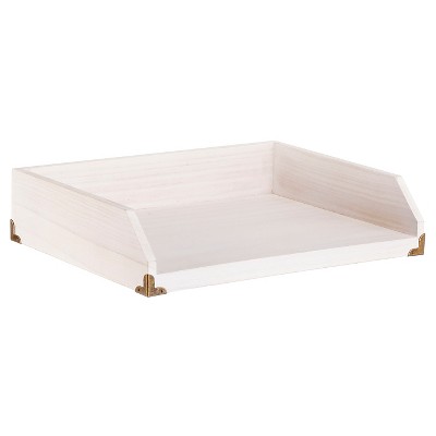 Paper Tray White Wood Threshold, Wooden Paper Tray Stackable