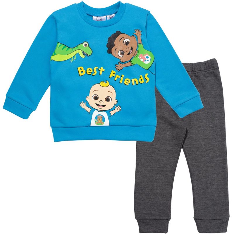 CoComelon Cody JJ Fleece Pullover Sweatshirt and Jogger Pants Set Infant to Toddler, 1 of 8