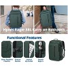 Hynes Eagle 38L Carry on Backpack Wristlet Wallet Set-Green - 4 of 4