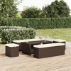 vidaXL Ottoman with Cushion Brown 15.7 in.x11.8 in.x15.7 in. Poly Rattan - 3 of 4