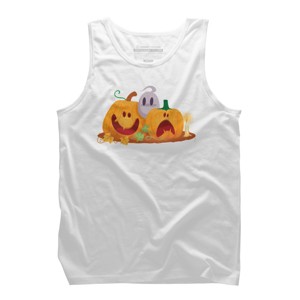Men's Design By Humans Halloween Cartoon Pumpkins And Ghost By VectorVillain Tank Top - 1 of 3