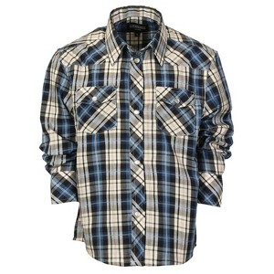 Gioberti Boy's Casual Western Plaid Long Sleeve Pearl Snaps Shirt - 1 of 4