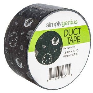Simply Genius Pattern Duct Tape Heavy Duty, Craft Supplies, Colored Duct Tape, Single Roll 1.8 in x 10 yards (Dark Universe) - 1 of 4