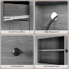 Kitchen Pantry Cabinet with Microwave Stand, Freestanding Hutch Cabinet with Buffet Cupboard, Tall Storage Cabinets with Adjustable Shelves - 3 of 4