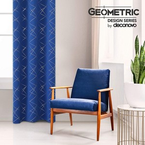 Deconovo 42-Inch Silver Geometric Blackout Curtain Panels (2 Panel) - 1 of 4
