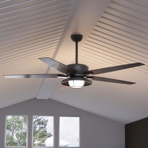 Urban Ambiance Luxury Traditional Indoor or Outdoor Ceiling Fan,  17.6"H x 60"W,  Black Iron, UHP9170 - 1 of 4