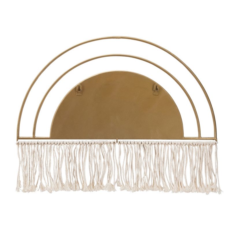SAGEBROOK HOME 17&#34; Metal/Wood Arched Mirrored Wall Deco Gold, 2 of 6