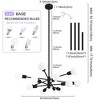 POWLIG 12-Light Black Mid Century Modern Sputnik Chandelier - 4 of 4