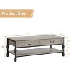 41" Wood Coffee Table with Drawers and Storage Shelf, Rustic Center Table for Living Room - 2 of 4