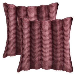 REGALWOVEN Fade-Resistant Plush Striped Luxury Series Soft Fluffy Modern Throw Pillow Covers 2 Pcs - 1 of 4