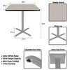 Hampden Furnishings 36" Bennet Collection Square with X Base Dining Table Gray/Gray Nebula - image 4 of 4