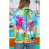 LA LEELA Women's Button Down Blouses Casual Summer Beach Party Short Sleeve Tropical Vacation Button Up Dress Hawaiian Shirts for Women - 2 of 4