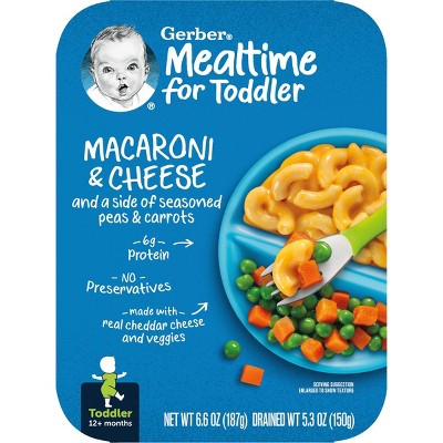 Gerber Baby Food Macaroni & Cheese with Seasoned Peas and Carrots Toddler Meals - 6.6oz