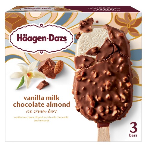 Haagen Dazs Vanilla & Almond - 3pk Bar Ice Cream : Target