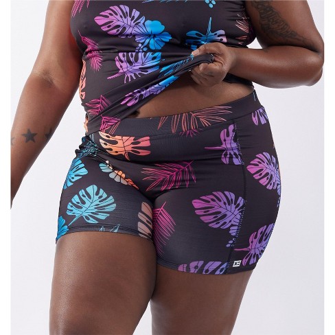 Tomboyx Swim 4.5 Shorts Quick Dry Bathing Suit Bottom Mid rise Trunks Bike Short Style Plus Size Inclusive xs 6x Tropadelic 6x Large Target