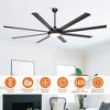 Parrot Uncle 75" Modern Black Lighted Ceiling Fan Large Industrial Ceiling Fan - 2 of 4