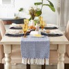 Design Imports  Woven Jacquard Fringe Table Runner, Nautical Blue, 15X72" - 3 of 4