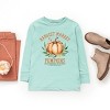 The Juniper Shop Harvest Market Pumpkins Local Organic Youth Long Sleeve Tee - XS - Seafoam - 3 of 4