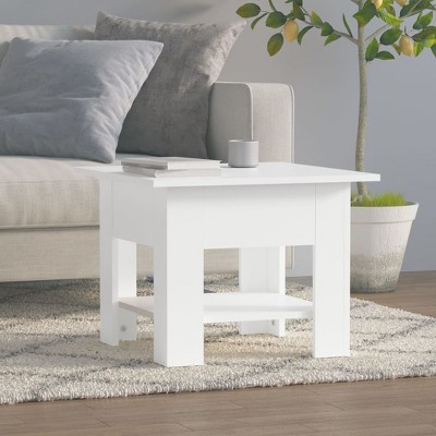 vidaXL Coffee Table White 21.7 in.x21.7 in.x16.5 in. Engineered Wood