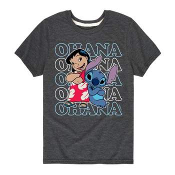Boys' Lilo & Stitch Ohana Short Sleeve Graphic T-Shirt - Dark Gray