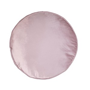 17" Panne Velvet Round Throw Pillow Pink - Edie@Home: Luxury Indoor Decor, Glam Style, Zippered, Polyester Fill - 1 of 4