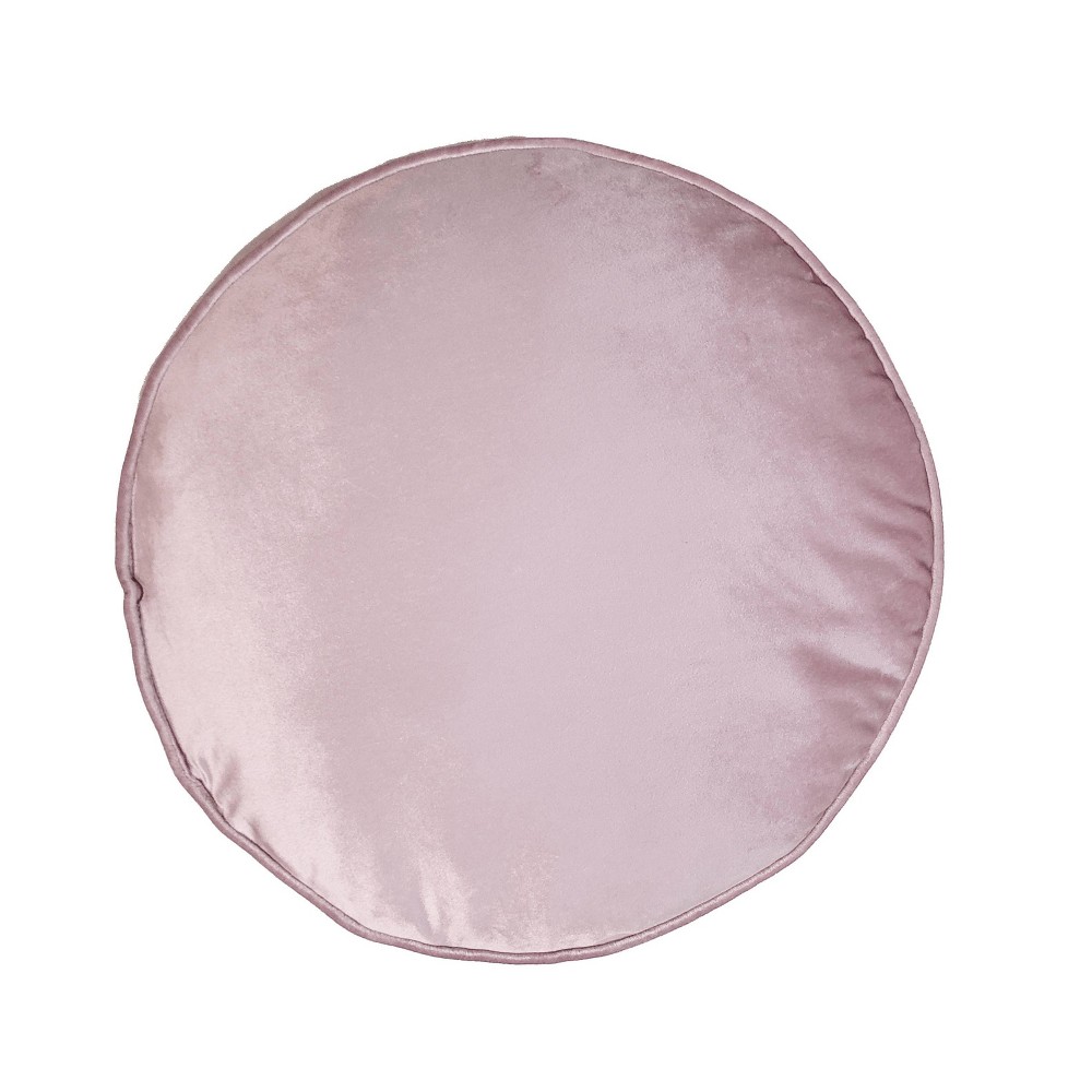 Photos - Pillow 17" Panne Velvet Round Throw  Pink - Edie@Home