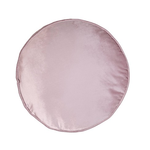 17 Panne Velvet Round Throw Pillow, Round Velvet Pillow Pink