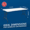 Folding Chair 30 x 72 Inch Lightweight Rectangular Powder Coated Alloy Steel Modern Style Deluxe Foldable Banquet Table for Events, Home, or Office - 3 of 4