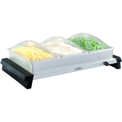 Broil King Professional Triple Buffet Server  w/ Stainless Base & Plastic Lids - NBS-3SP